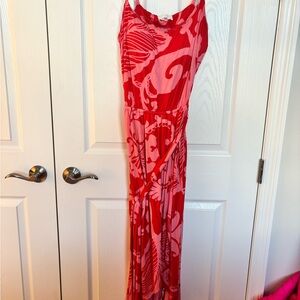 Soma shelf bra  Red Floral Maxi Dress